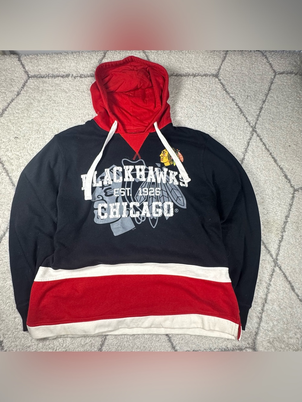 BlackhawkPullover Hoodie - Black & Red